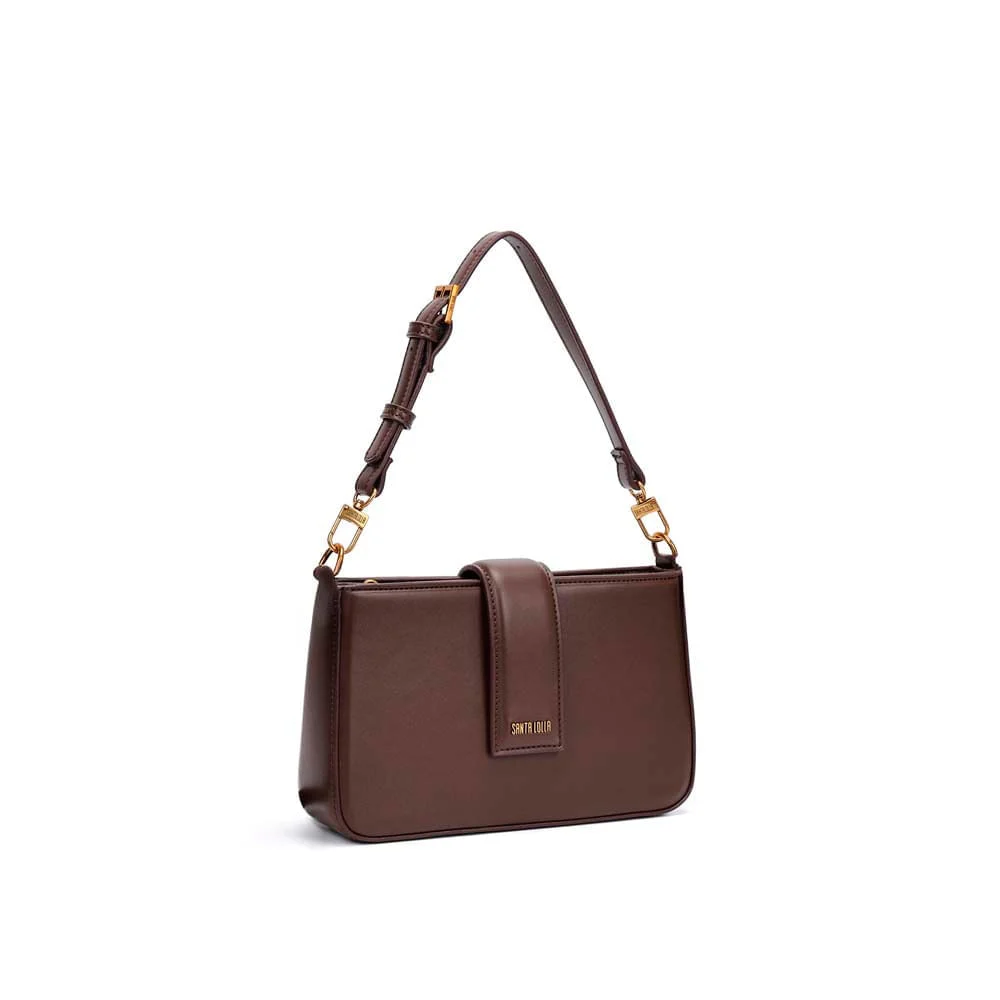 Bolsa Pequena Soft Marrom Dark Alça De Ombro - vista 2 de 5