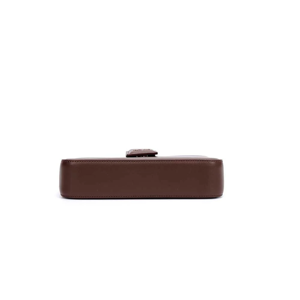 Bolsa Pequena Soft Marrom Dark Alça De Ombro - vista 4 de 5