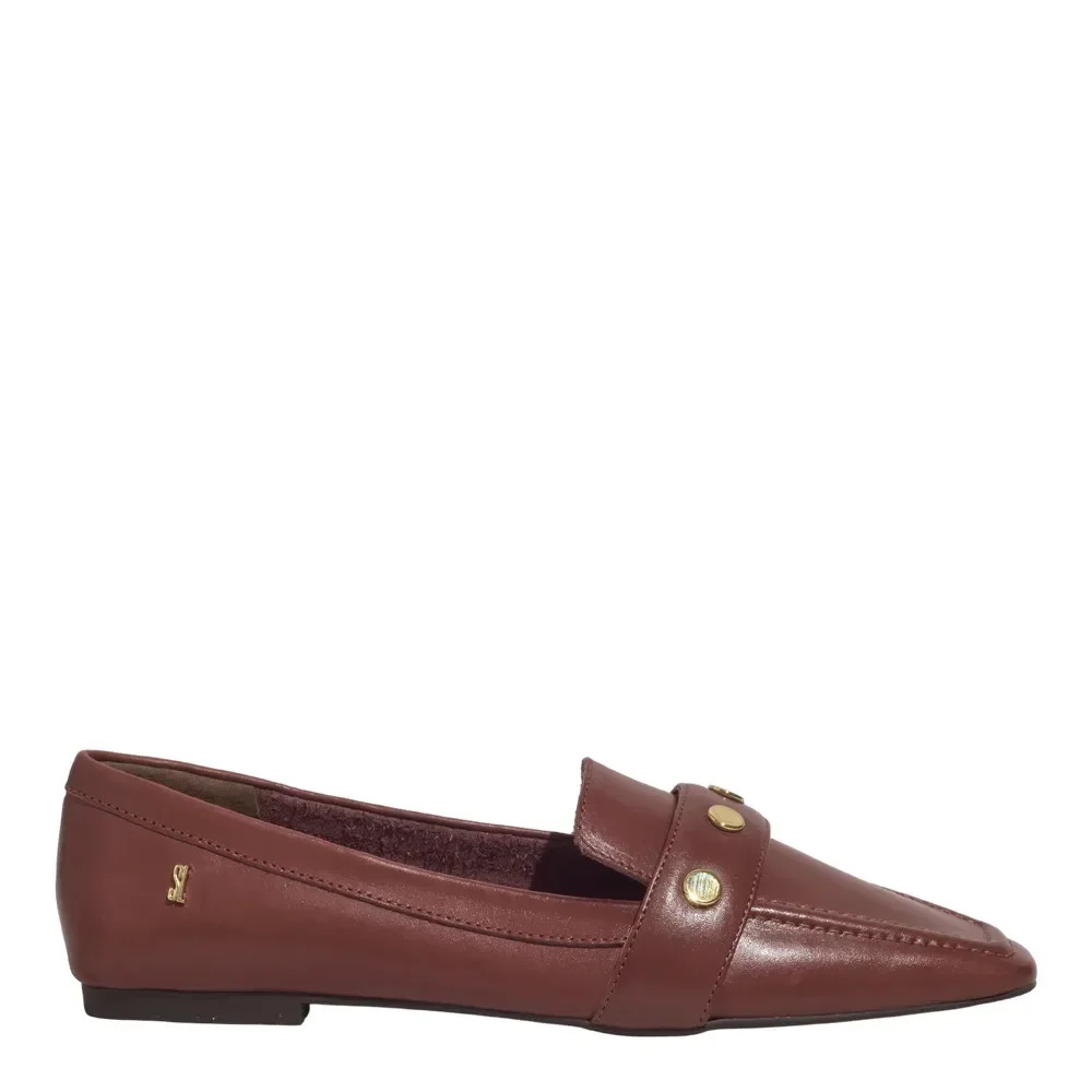 Mocassim Couro Soft Bico Quadrado Marrom Terracota - vista 1 de 4