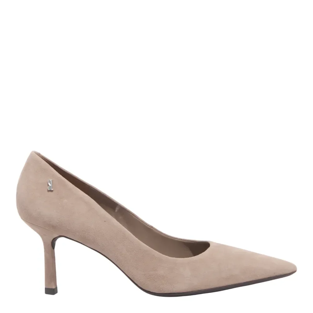 Scarpin Couro Camurça Bico Fino Cinza Fog - vista 1 de 3