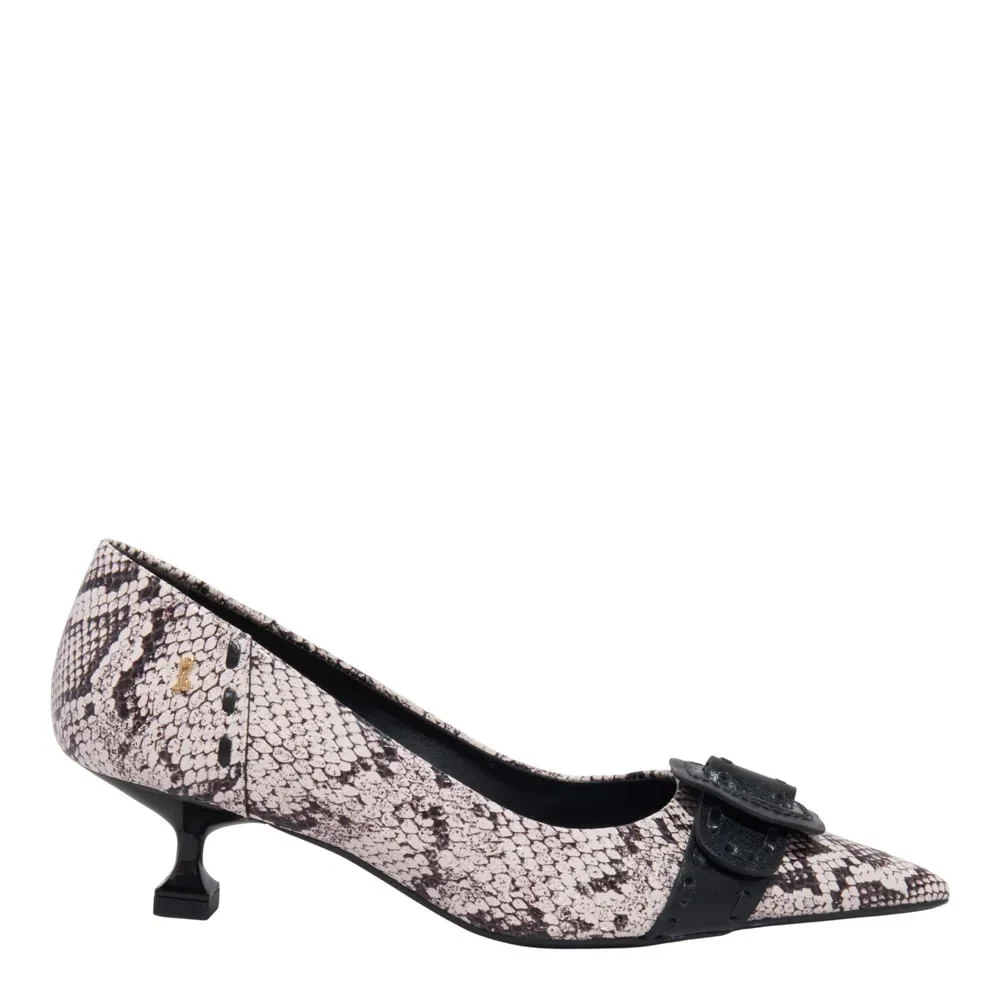 Mule Couro Salto Taça Animal Print Cobra - vista 1 de 3
