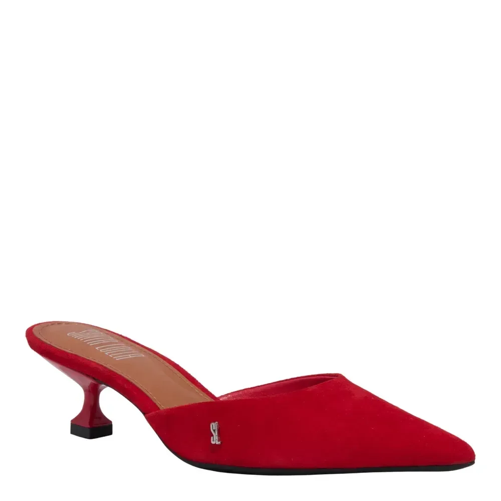 Mule Couro Nobuck Salto Taça Vermelho - vista 2 de 3