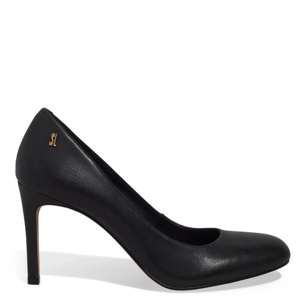 Scarpin Boneca Couro Pelica Soft Bico Redondo Preto - vista 1 de 3