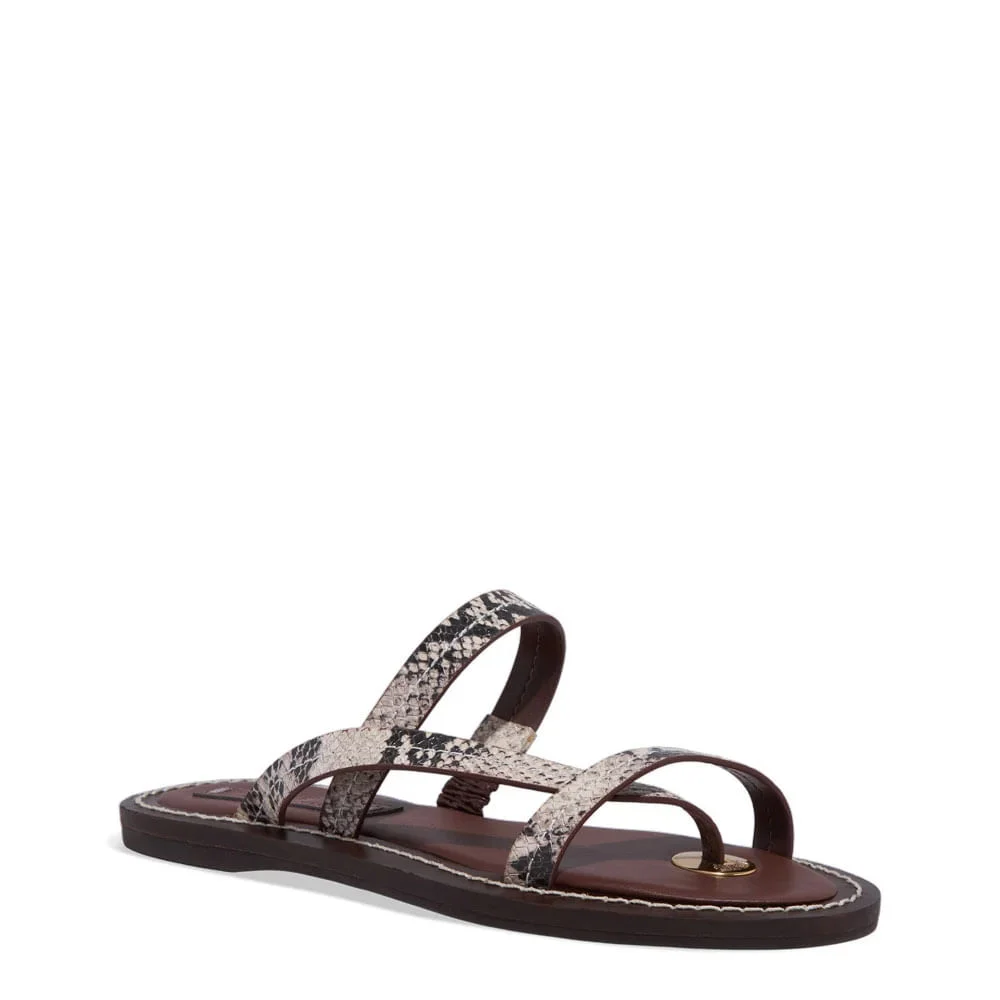 Rasteira Thong Couro Animal Print Cobra - vista 2 de 4