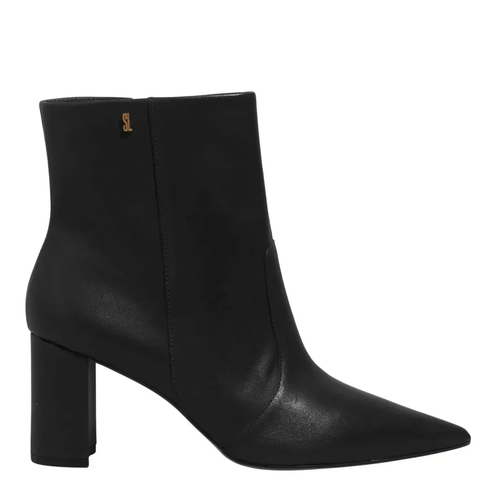 Bota Couro Nobre Soft Bico Fino Salto Bloco Preta - vista 1 de 3