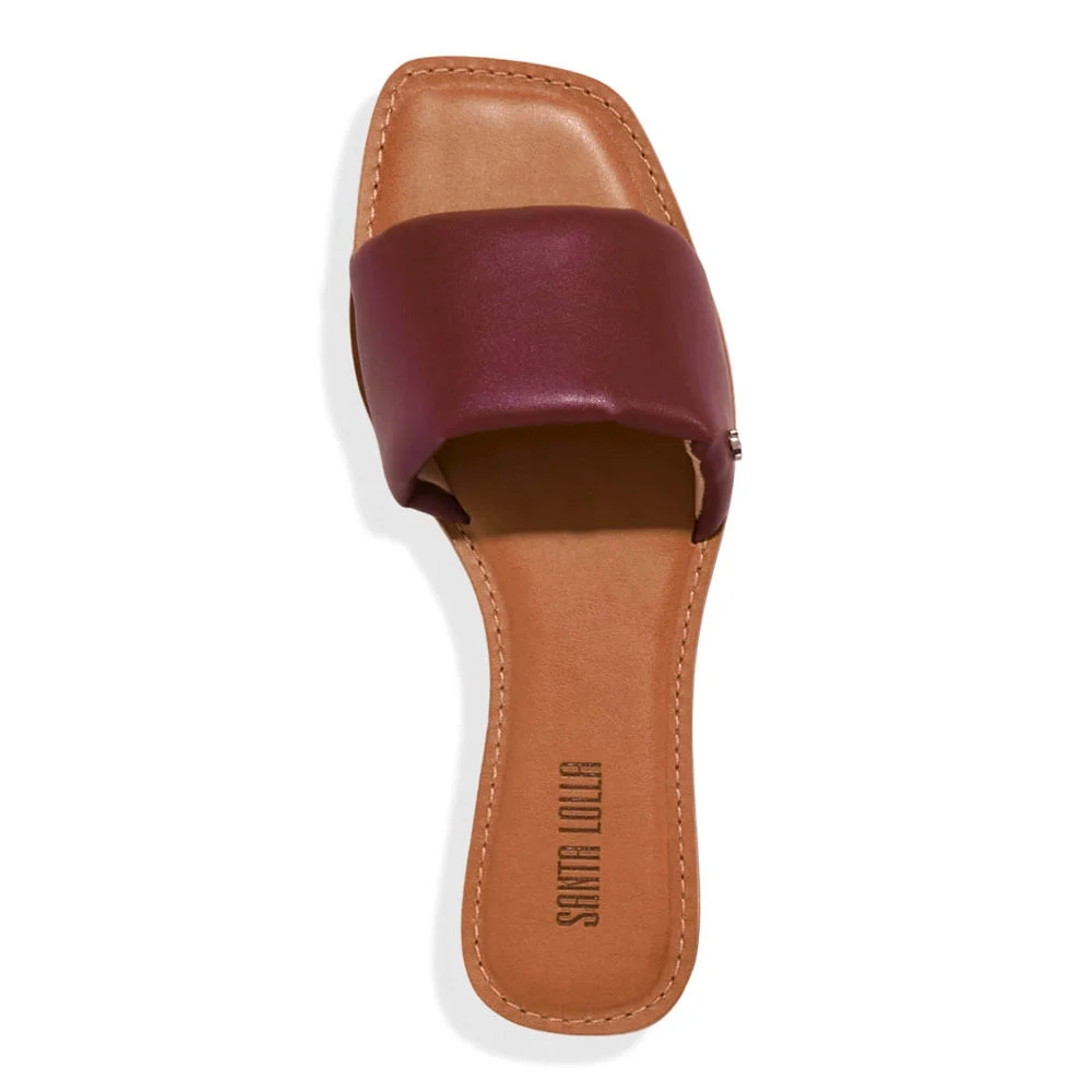 Rasteira Napa Santorine Vermelho Marsala - vista 3 de 4
