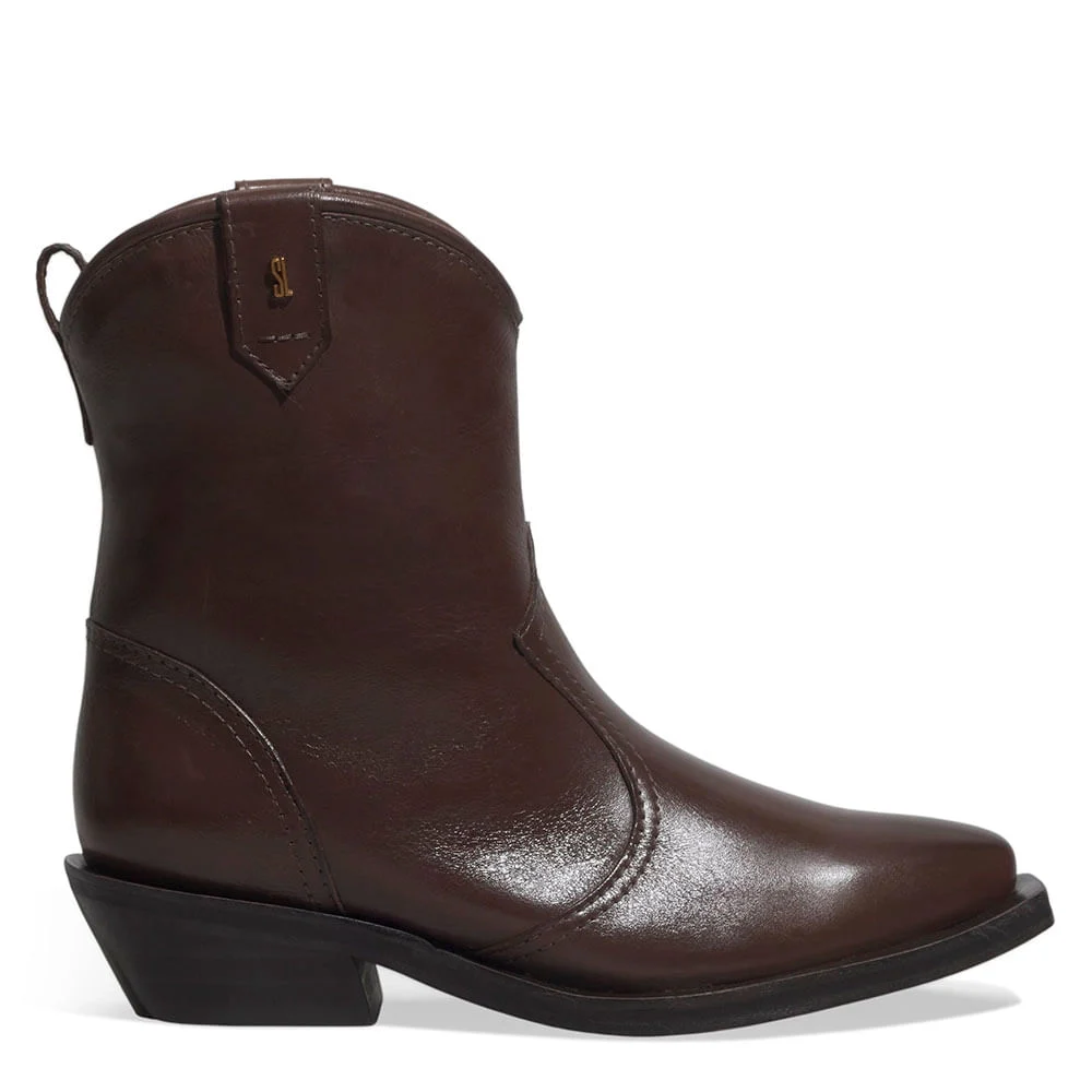 Bota Western Couro Confort Cano Longo Marrom Dark - vista 1 de 3