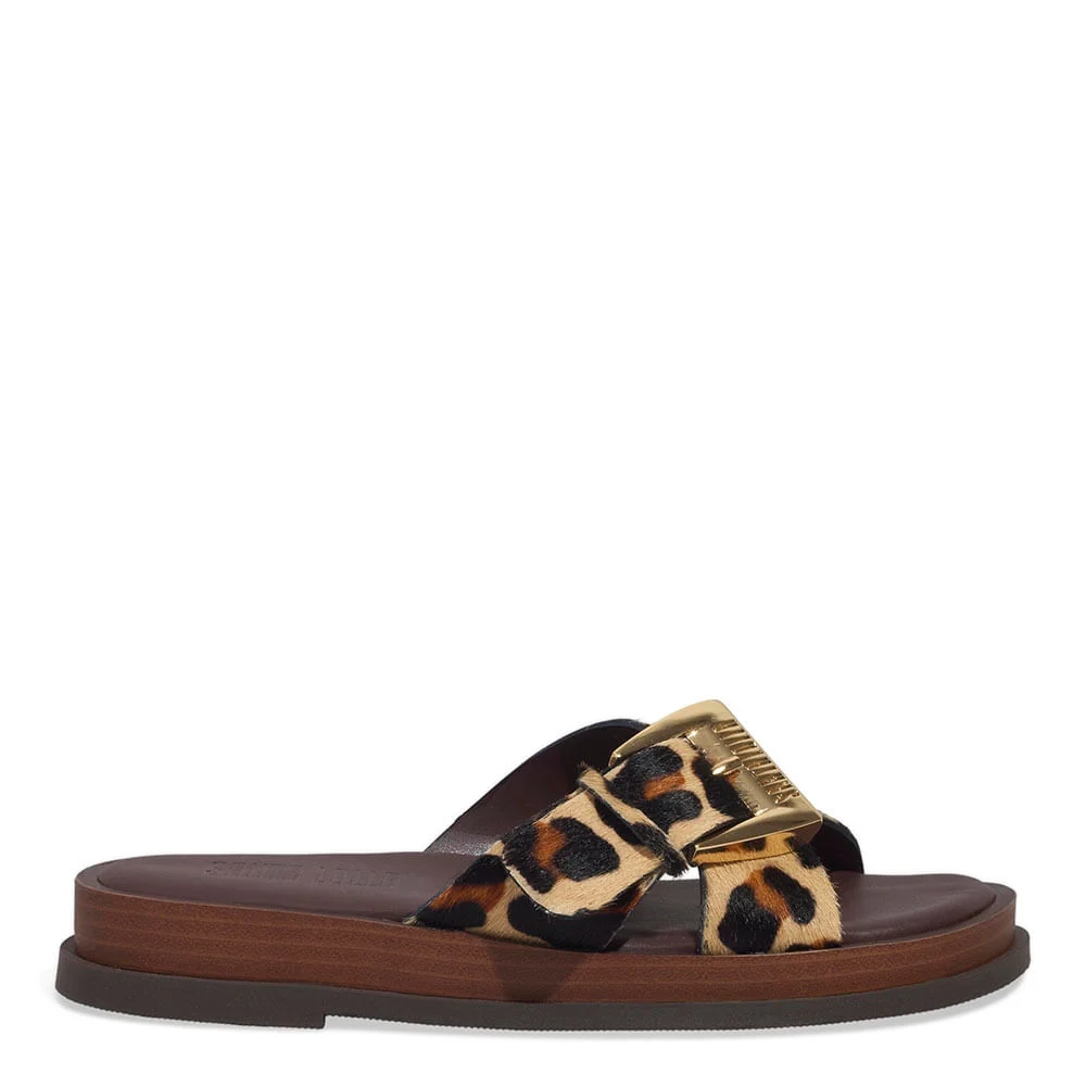 Papete Couro Pelo Fivela Maxi Animal Print Onça - vista 1 de 6