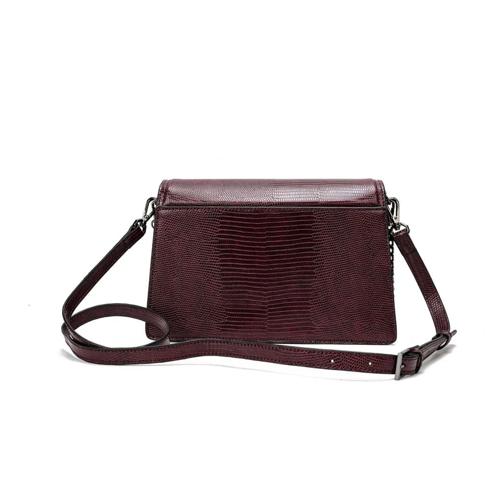 Bolsa Média Lizard Texturizada Roxo Berry Corrente - vista 5 de 7