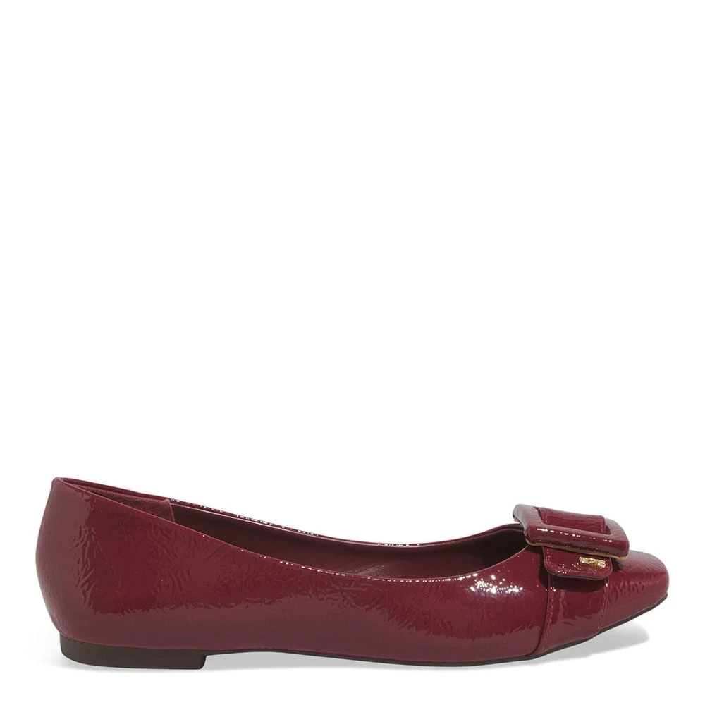 Sapatilha Fivela Verniz Glossy Bico Quadrado Vermelho Carbenet - vista 1 de 6