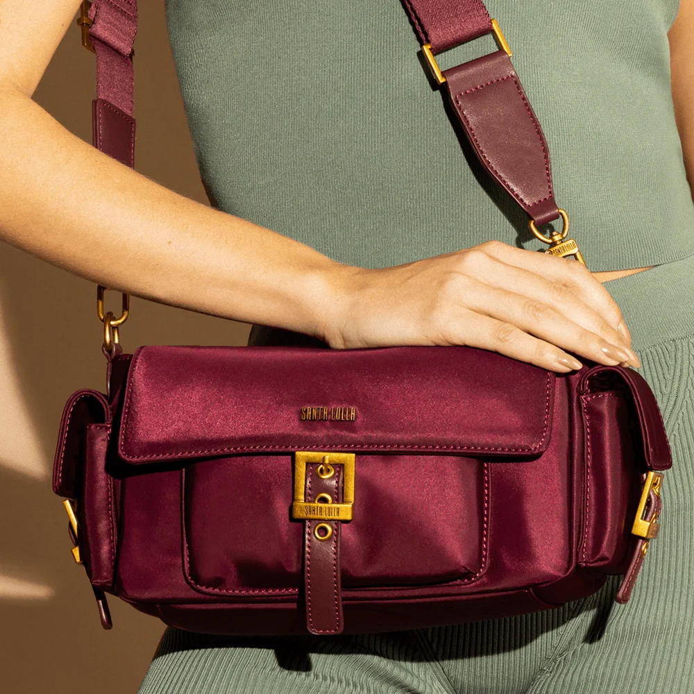 Bolsa Nylon Média Roxo Berry Fivela Transversal - vista 1 de 9
