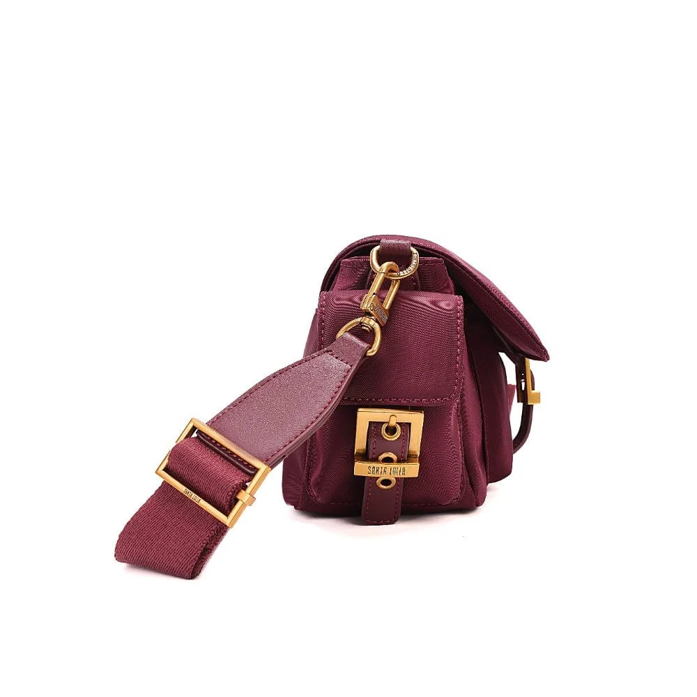 Bolsa Nylon Média Roxo Berry Fivela Transversal - vista 8 de 9
