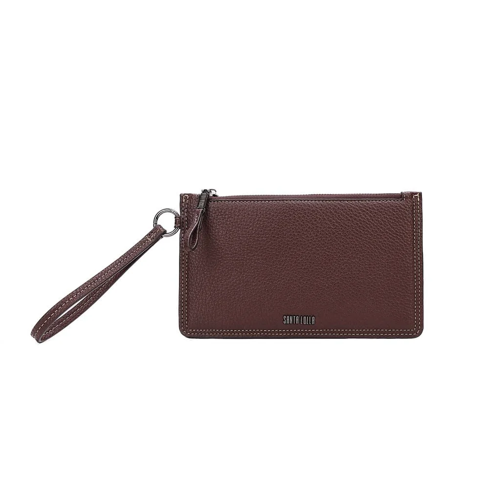 Clutch Pequena Floater Marrom Alça De Mão - vista 1 de 7