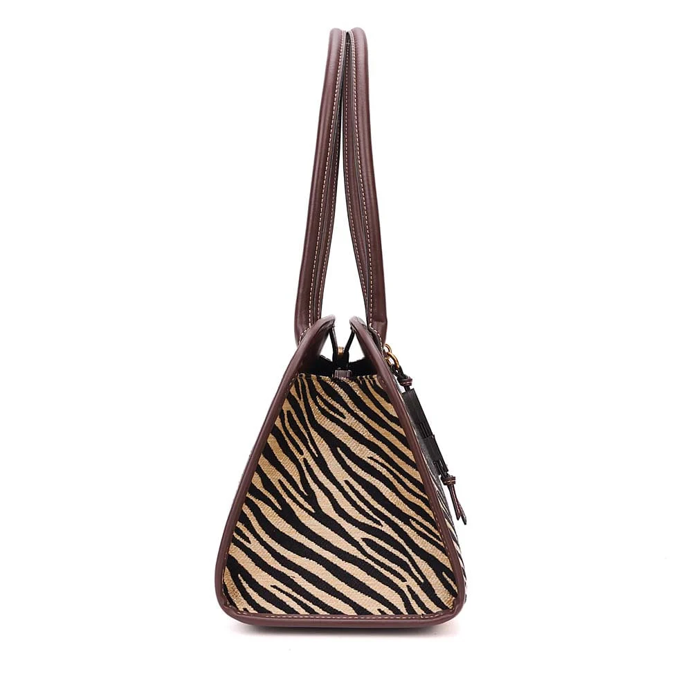 Bolsa Palha Animal Print Zebra Alça Longa - vista 7 de 10