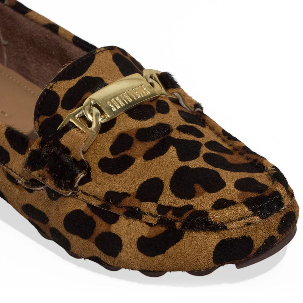 Mocassim Couro Estampa Pelo Onça Metal - vista 5 de 5