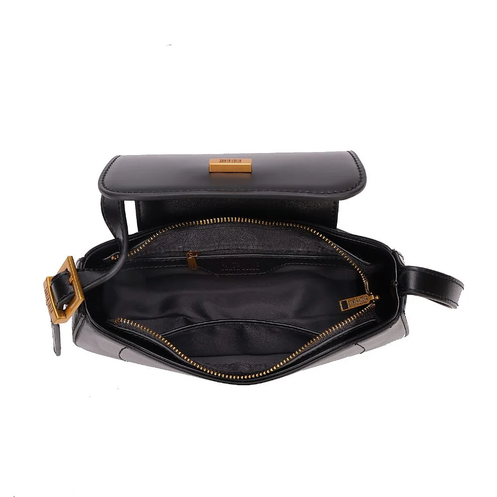 Bolsa Baguete Pequena Soft Preta Alça de Ombro - vista 9 de 9