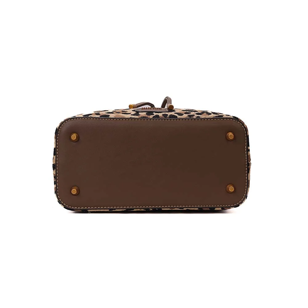 Bolsa Bucket Palha Tramado Animal Print Onça - vista 6 de 7