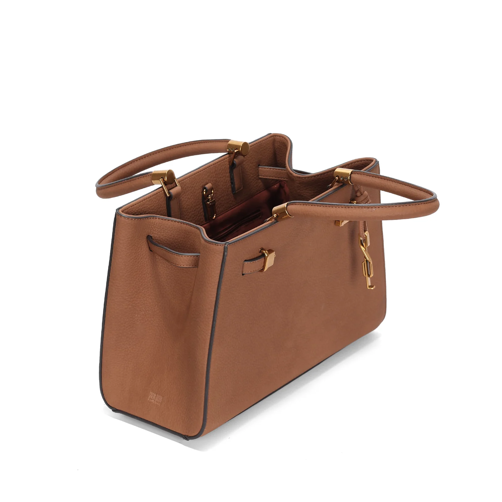 Bolsa Média Nobuck Alça Transversal Marrom Safari - vista 3 de 3