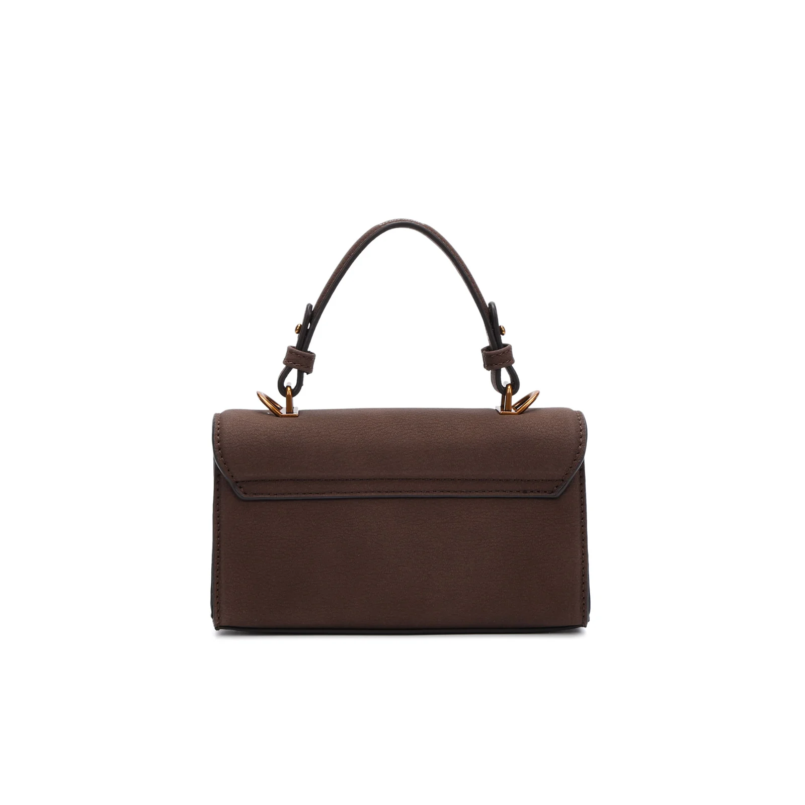 Bolsa Pequena Nobuck Estruturada Marrom Dark - vista 3 de 5