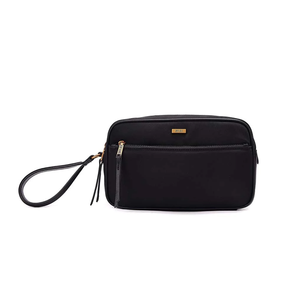 Necessaire Média Nylon Preta Alça De Mão - vista 1 de 7