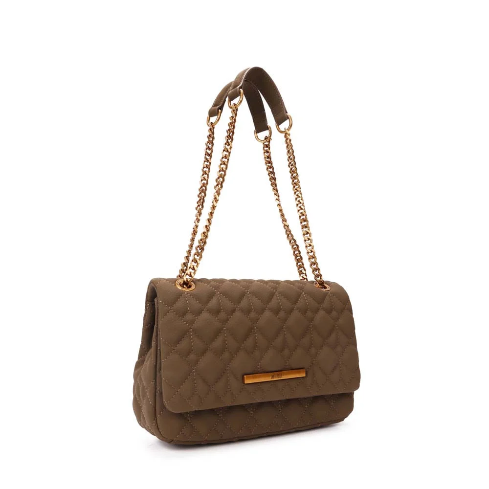 Bolsa Nobuck Matelassê Marrom Steel Alça Corrente - vista 2 de 7