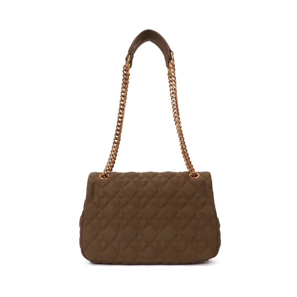 Bolsa Nobuck Matelassê Marrom Steel Alça Corrente - vista 5 de 7