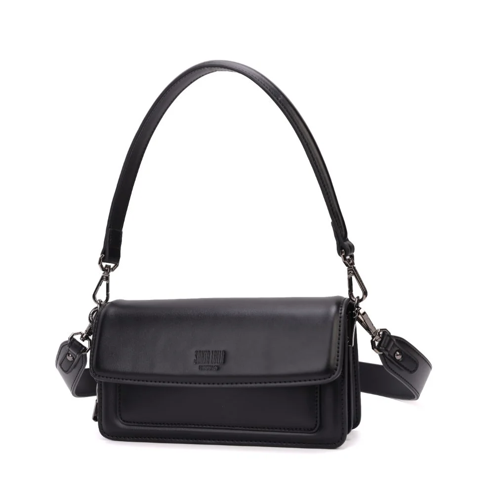 Bolsa Pequena Soft Preto Alça Ombro - vista 3 de 8