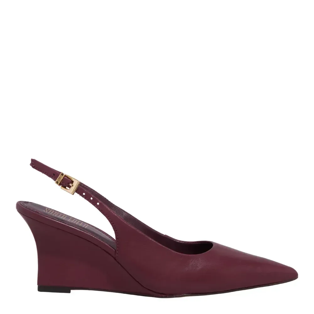 Scarpin Slingback Couro Anabela Roxo - vista 1 de 3