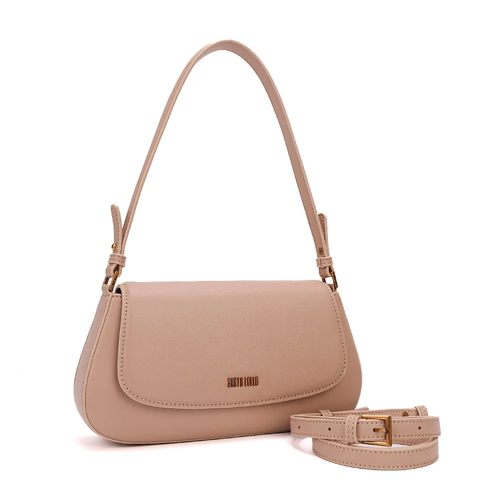 Bolsa Com Caixa Soft Estruturada Bege Liso - vista 3 de 8
