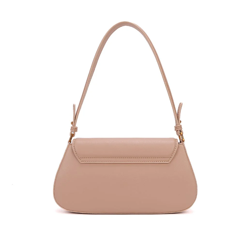 Bolsa Com Caixa Soft Estruturada Bege Liso - vista 7 de 8