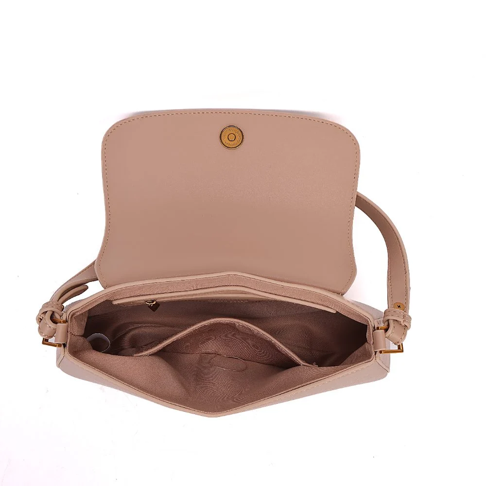 Bolsa Com Caixa Soft Estruturada Bege Liso - vista 8 de 8