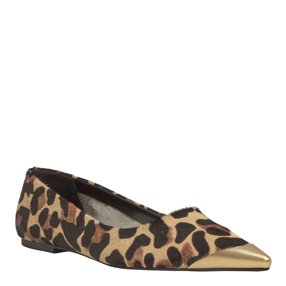 Sapatilha Couro Pelo Onça Bico Fino Metal - vista 2 de 6