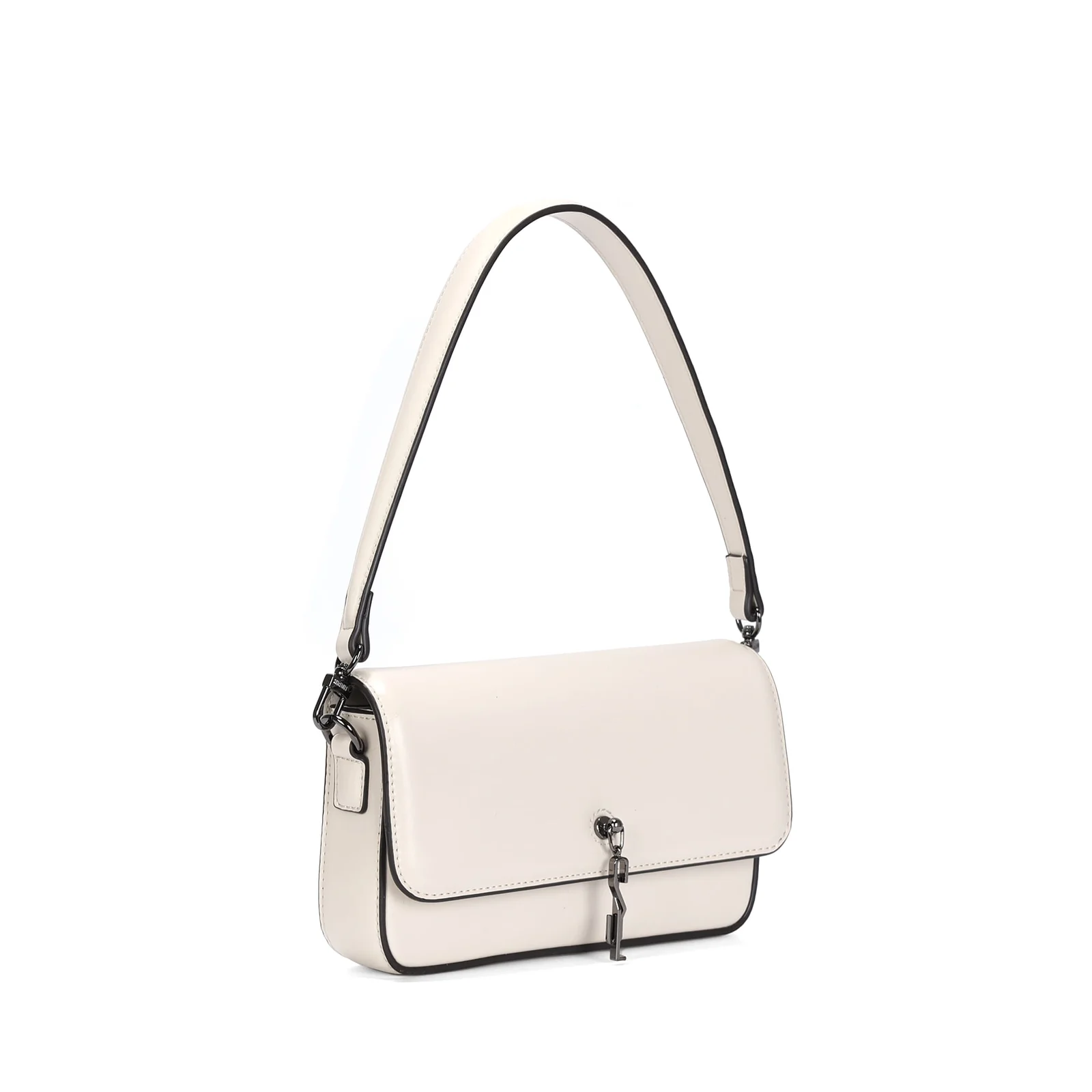 Bolsa Baguete Pequena Soft Liso New Marfim - vista 1 de 2