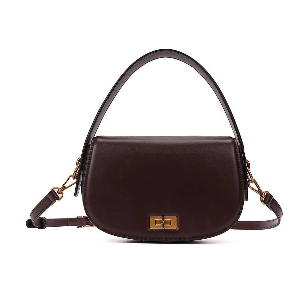 Bolsa Pequena Soft Liso Marrom Dark Transversal - vista 1 de 9