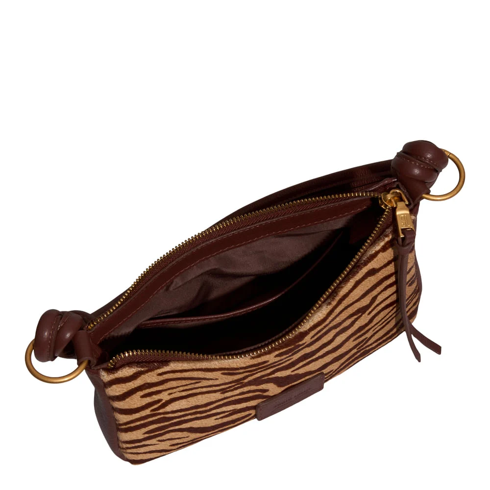 Bolsa Baguete Couro Pelo Onça Alça Nó - vista 3 de 3