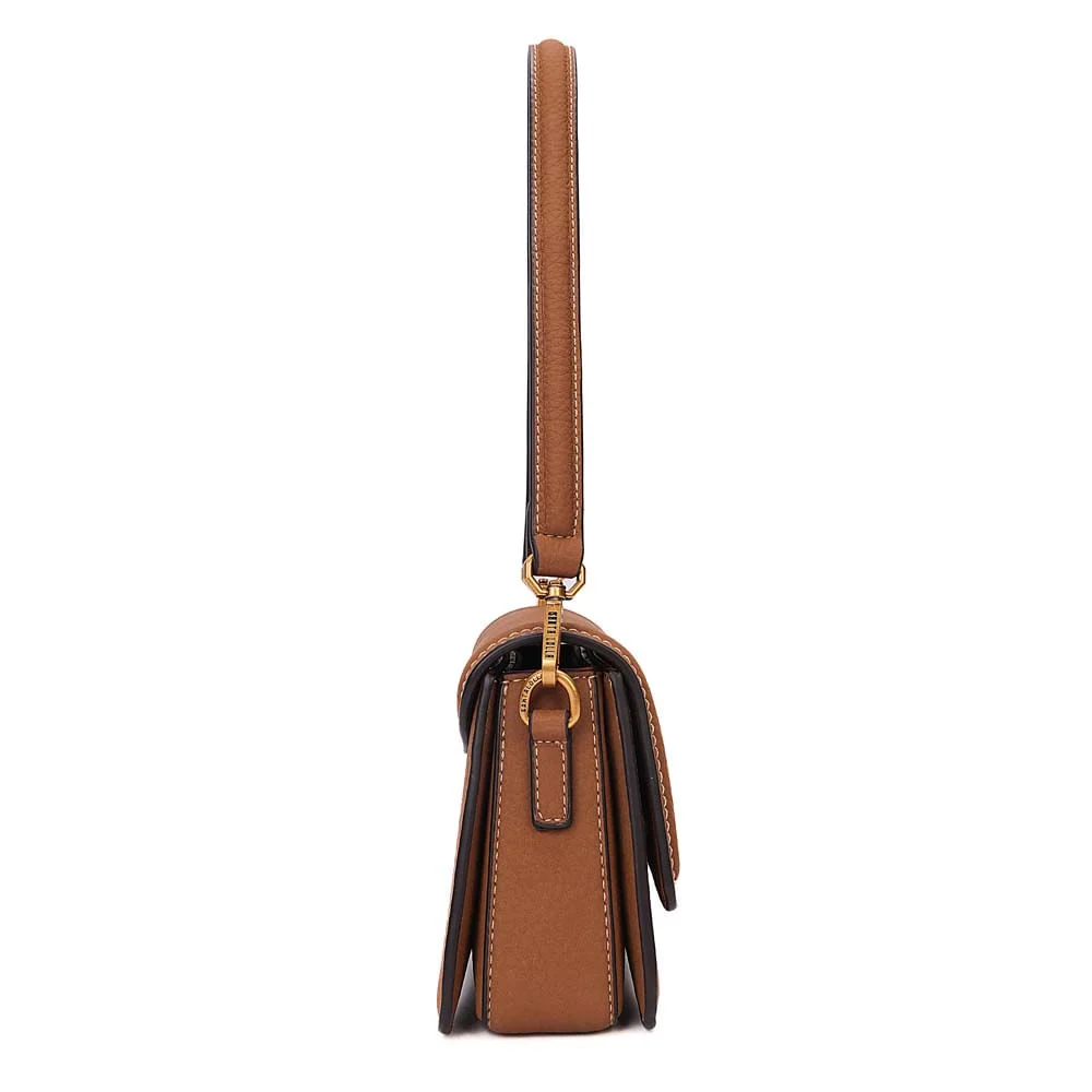 Bolsa Baguete Pequena Nobuck Terracota Pespontos - vista 3 de 6