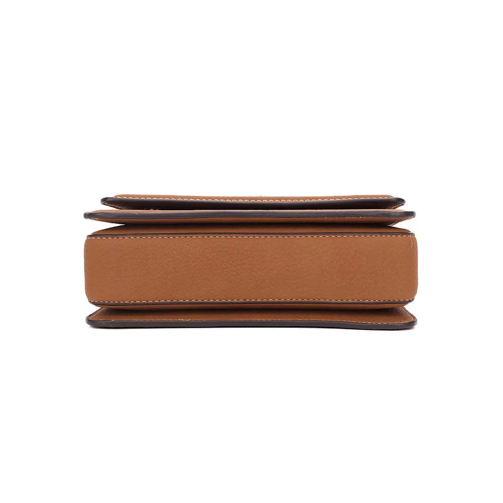 Bolsa Baguete Pequena Nobuck Terracota Pespontos - vista 6 de 6