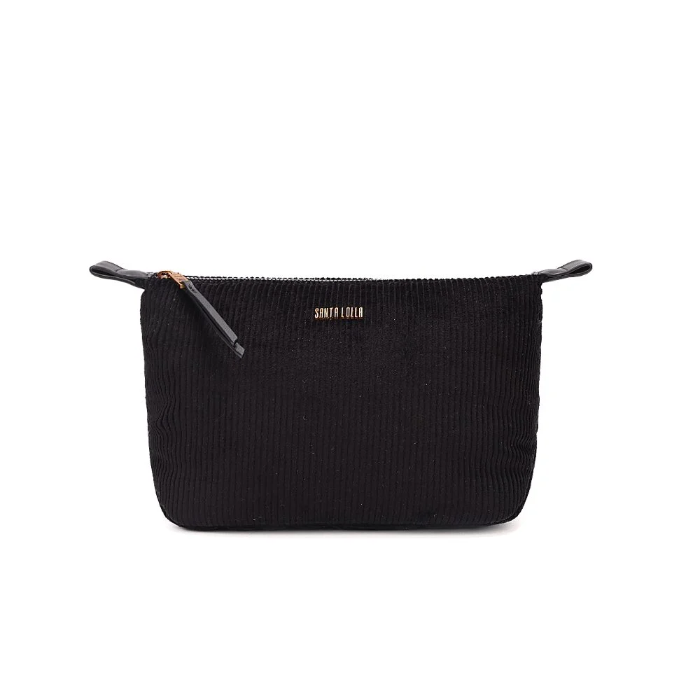 Necessaire Pequena Veludo Cotelê Preto - vista 1 de 7