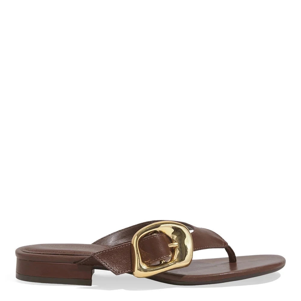 Rasteira Couro Nobre Soft Marrom Dark Cocoa - vista 1 de 6