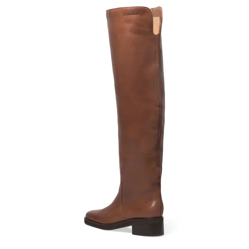 Bota Montaria Couro Marrom Cano Alto - vista 3 de 3