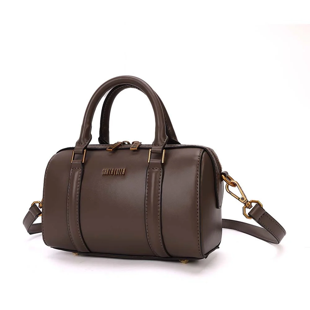 Bolsa Baú Pequena Soft Marrom Steel Transversal - vista 3 de 7
