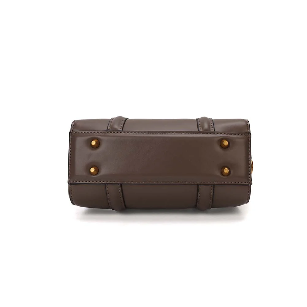 Bolsa Baú Pequena Soft Marrom Steel Transversal - vista 6 de 7