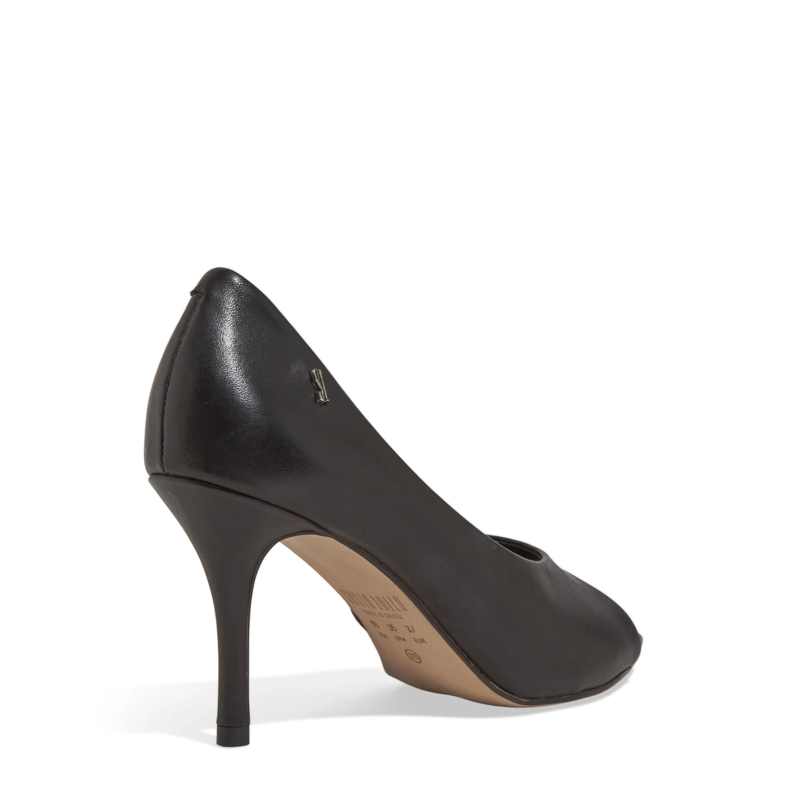 Peep Toe Couro Pelica Soft Salto Médio Fino Preto - vista 3 de 3