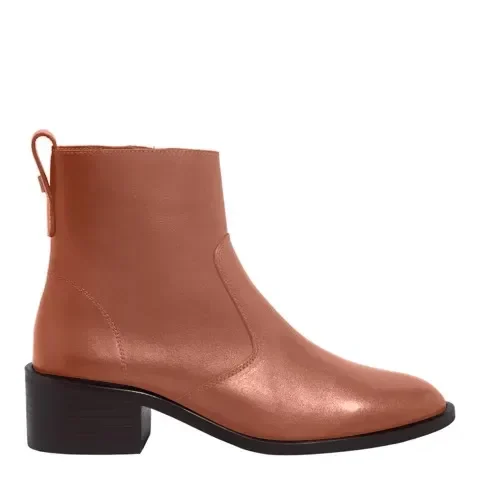 Bota Couro Confort Salto Grosso Caramelo - vista 1 de 3