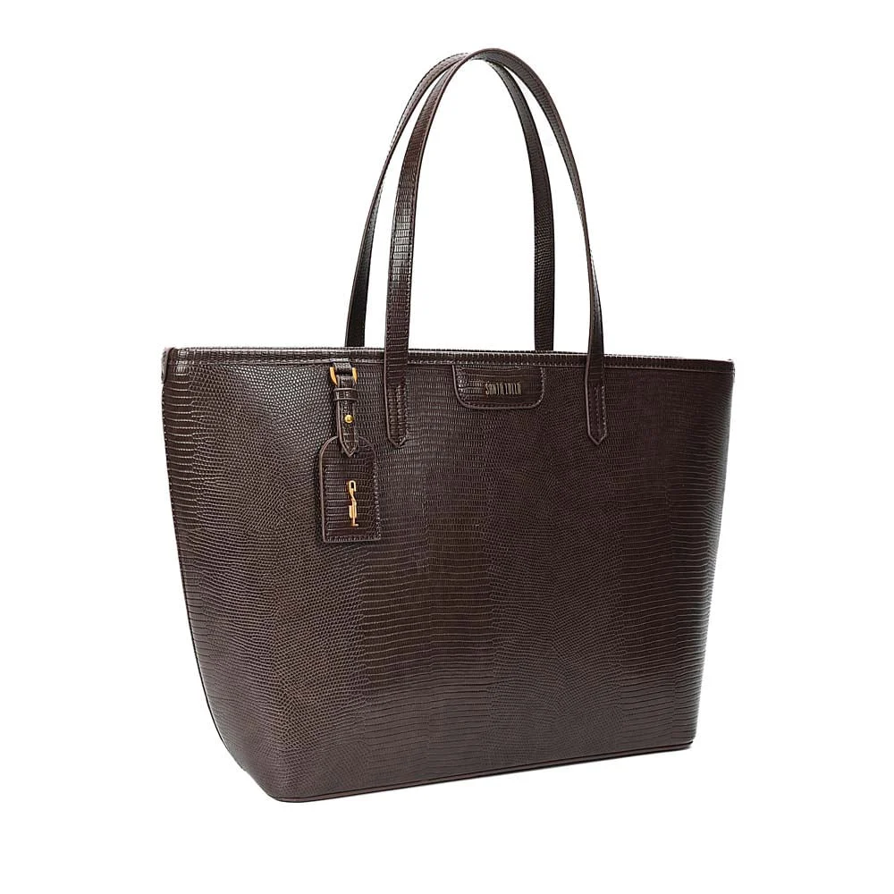 Bolsa Shopper Material Lizard Marrom Dark Alça de Ombro - vista 2 de 7