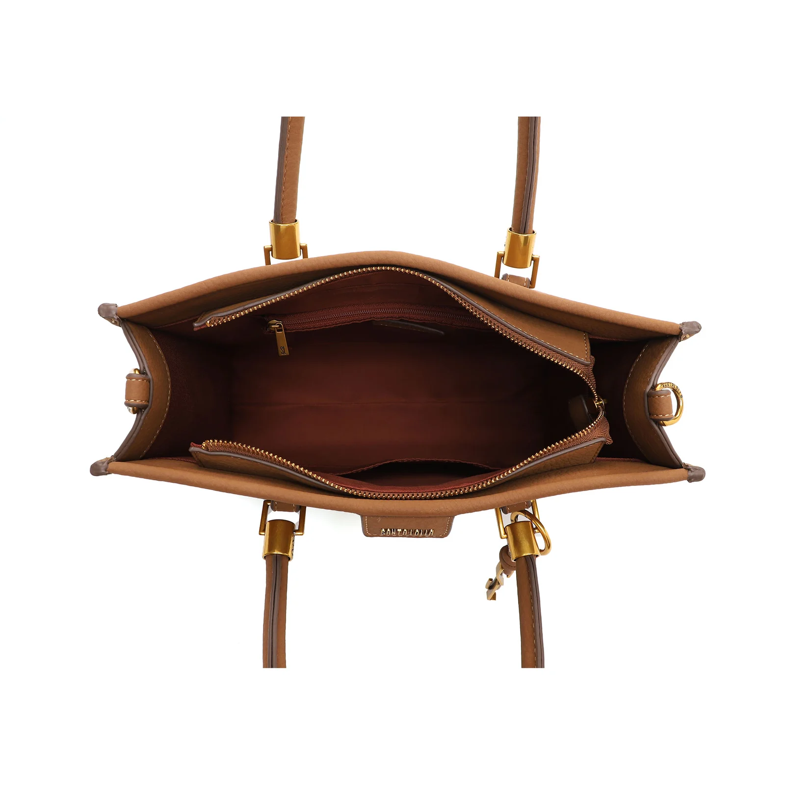 Bolsa Grande Nobuck Marrom Safari Pespontos - vista 5 de 5