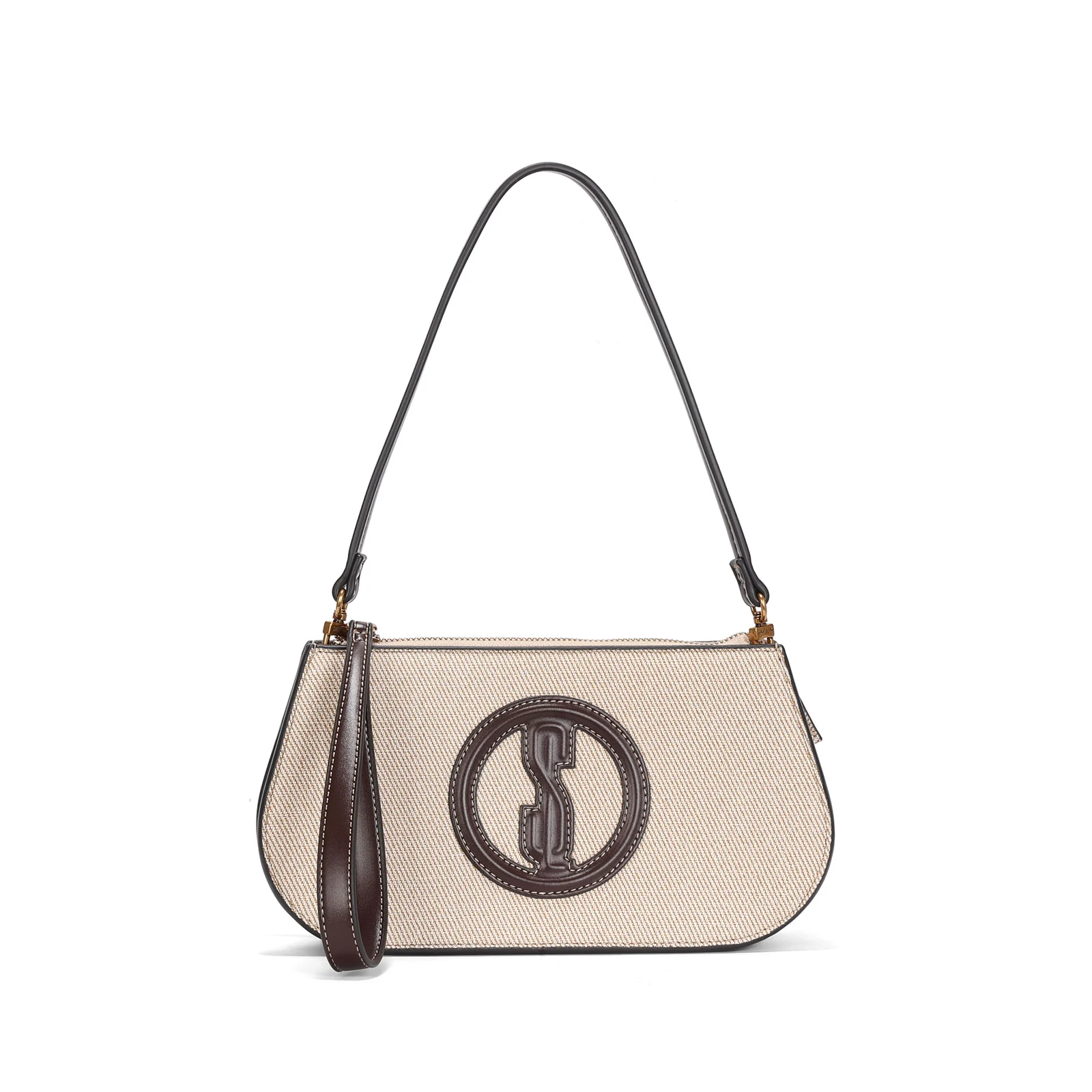 Bolsa Clutch Canvas Marrom Dark Alça De Ombro - vista 1 de 3