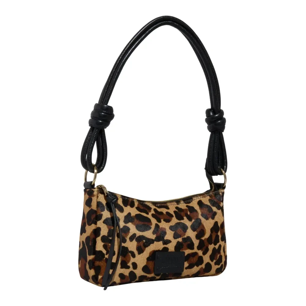 Bolsa Pequena Couro Estampa Animal Print Onça Alça De Ombro - vista 2 de 3