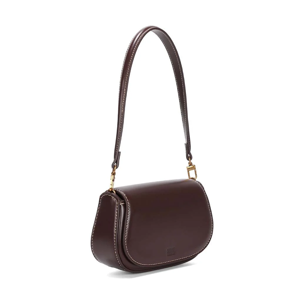 Bolsa Pequena Soft Marrom Dark Alça De Ombro - vista 2 de 4