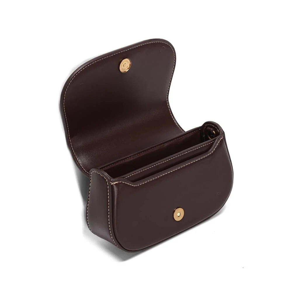 Bolsa Pequena Soft Marrom Dark Alça De Ombro - vista 3 de 4